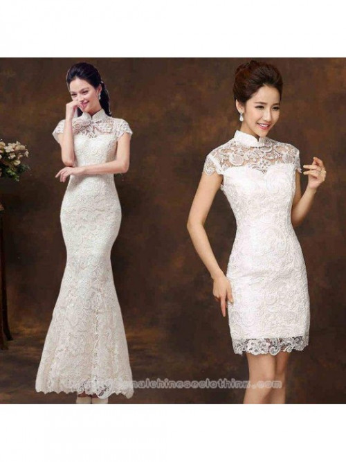 https://www.cntraditionalchineseclothing.com/cap-sleeve-white-lace-checonsam-chinese-mandarin-collar-wedding-dress.html