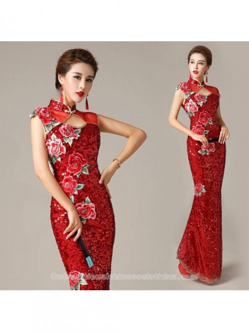 https://www.cntraditionalchineseclothing.com/embroidered-peony-floral-red-sequins-long-cheongsam.html