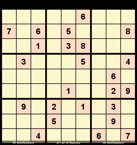 Triple Subset Pointing
New York Times Sudoku Hard October 4, 2018