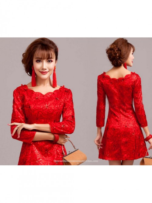 https://www.cntraditionalchineseclothing.com/floral-embroidered-sequins-a-line-chinese-red-mini-wedding-dress.html