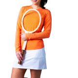 900603-SunGlow-V-Neck-Solid-Tennis-Top.-Papaya-Coral.-SanSoleil-UV-50-3