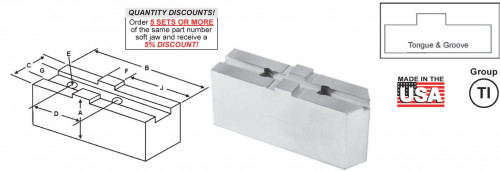 American Standard Tongue &amp; Groove Soft Jaws for Lathe Chucks. FOR USE ON: Bison, Buck, BTC, Cushman, TMX, PBA, Yuasa &amp; Rohm Chucks. Inventory In Stock - Fast Online Checkout - Same Day Shipping.
Visit us:-https://exacttooling.com/pages/jaws-american-tongue-groove-soft-jaws