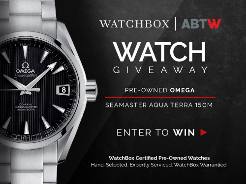 The aBlogtoWatch monthly giveaway for November 2018 is a pre-owned Omega Seamaster Aqua Terra 150m courtesy of WatchBox WatchBox is an e-commerce platform for buying, selling, and trading pre-owned luxury watches that is run by watch enthusiasts and has a goal of convenience and transparency The Omega Seamaster Aqua Terra is, of course, familiar to many, but this is the reference 23110392101001 with a 385mm steel case and black dial on a bracelet.