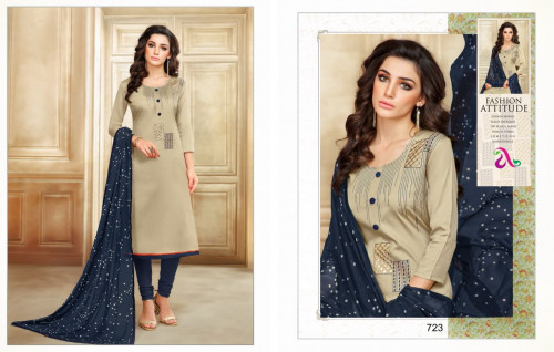 ANGROOP PLUS DAIRY MILK VOL 22 CHANDERI DRESS MATERIAL WHOLESALE INDIA 6