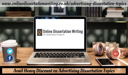 Are you a student of a mass communication and want to make a dissertation on advertising topic, then don't be so worried just contact us at Online Dissertation Writing, we are offering the super advertising dissertation writing services in UK at very reasonable price.

https://www.onlinedissertationwriting.co.uk/advertising-dissertation-topics