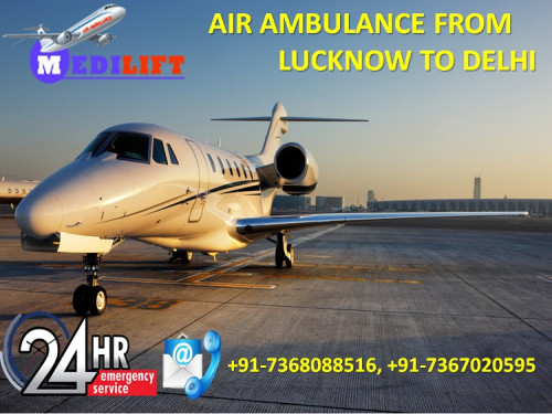 Air Ambulance from Lucknow to Delhi
