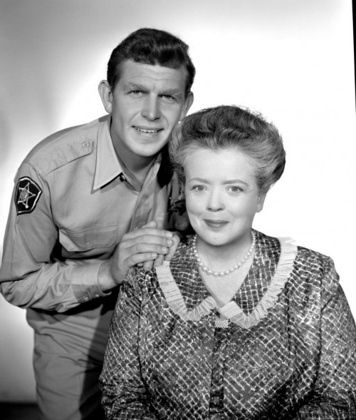Andy Griffith as Andy Taylor Frances Bavier as Aunt Bee Taylor 870x1024