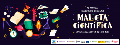 Banner IV Edición Concurso Escolar Maleta Científica 2023 (Rediseño logos)