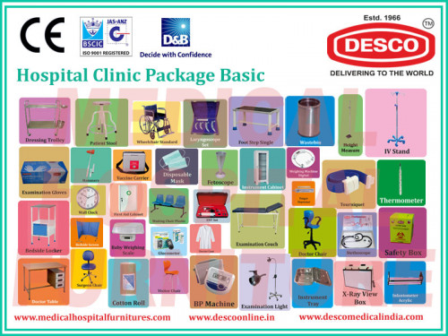 Now there is no need to buy different type of hospital furniture separately. Here you can find basic clinic package which includes several basic hospital furniture such as examination couch, dressing trolley, bedside locker, patient stool, surgeon chair, examination light, dustbin, cabinet and so on (total 41 products). Basic clinic package is providing by Medical Hospital Furniture. You can buy from us at very reasonable price from India.
Visit us on: https://www.medicalhospitalfurnitures.com/Product/CLINIC-PACKAGE/HOSPITAL-CLINIC-PACKAGE-BASIC/432
