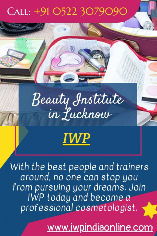 IWP is a reputed beauty institutes in Lucknow which offers various professional cosmetology/beautician courses to the students who are looking to become a makeup artist. Visit the website for more information.
https://www.iwpindiaonline.com/location/lucknow/cosmetology-beauty-institute/