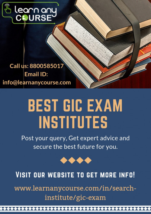 Learn Any Course is the instructive website for the students who are looking for the Best GIC Exam Institutes or mentors in Gurgaon, Farukh Nagar, Noida & Gopal Nagar. Search & connect to the top training institutes at India’s leading education web portal “Learn Any Course” from anywhere in the world. Visit us now to know more info!

https://www.learnanycourse.com/in/search-institute/gic-exam/