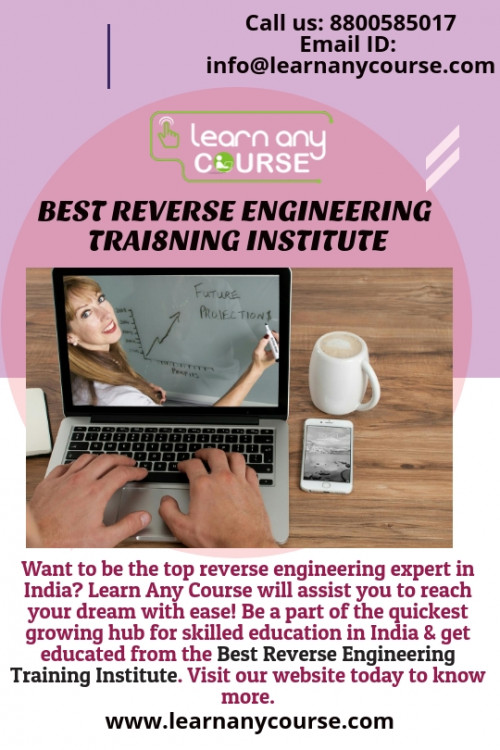 Join up to India’s leading online education firm ‘Learn Any Course’ which enlisted to the Best Reverse Engineering Training Institute in Maharashtra, Arjun Park, Madhya Pradesh & Sikar. If you want to know more information about us then, contact us today and become the knowledgeable professional you want to be!

https://www.learnanycourse.com/in/search-institute/reverse-engineering/