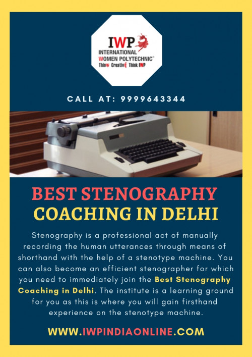 Stenography is the world’s popular and superior methods known to mankind in the process of recording spoken words. In the training institute, you master the skills to type error-free and with appropriate speed. Look around for the Best Stenography Coaching in Delhi around you and enroll in the stenography course without any further delay. 

https://www.iwpindiaonline.com/stenography-institute.php