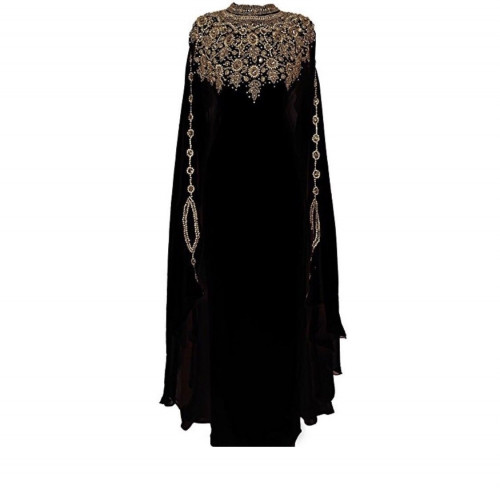 This Black Georgette Embroidered Stitched Islamic Kaftans is perfect for party occasion. http://bit.ly/2PpZ46y