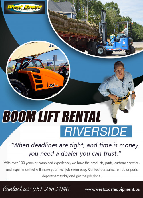 "Boom lift rental in San Bernardino for all your equipment at http://westcoastequipment.us 

Find us:

https://goo.gl/maps/VfkdPY9kKvs

Pros manufacture and function high-quality boom lifts for leasing in addition to for the acquisition of a large assortment of budgets and applications, together with a variety of attributes you need to keep your job flowing. Whether you need something moment to operate in streamlined spaces or a heavy duty boom lift for outside building jobs, we've got the ideal lifts suits your operations. All boom lift rental in San Bernardino is provided for either long or short term set up to an hour of this period and come in addition to the unceasing assurance our top-notch kinds of machines and support experience which provides you the uptime you're in search of.

Our Services:

boom lift rental san bernardino
boom lift rental riverside
inland empire boom lift rental 
scissor lift rental san bernardino

Address:

958 El Sobrante Road Corona, 
California 92879, USA

Working Hour's:

Mon - Fri 06:00 AM - 05:00 PM

E-Mail   - shaun@westcoastequipment.us
Call us   - +1 951-256-2040

Connect with us:

https://www.facebook.com/westcoastequipmentllc/
https://twitter.com/ForkliftsLA
https://www.instagram.com/boomliftrentalriverside
https://www.flickr.com/photos/boomliftrentallosangeles/
https://www.pinterest.com/scissorliftLA/
https://plus.google.com/+JuliaMartinjm
https://www.youtube.com/channel/UCqOJtXU-1aGivgPVEFOf-Pg

Also Visit us:

https://reachforkliftrentallosangeles.wordpress.com/
https://boomliftrentallosangeles.blogspot.com/
https://forkliftslosangeles.tumblr.com/
https://socialsocial.social/user/scissorliftla/"