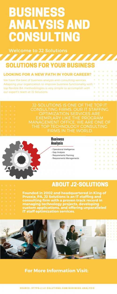 We are the number one company offering superior quality Business Analysis and Consulting services. J2 Solutions has a proven track record in producing the best results in a company’s development as we have experts and specialists working to achieve your goals. Visit: https://j2-solutions.com/business-analysis