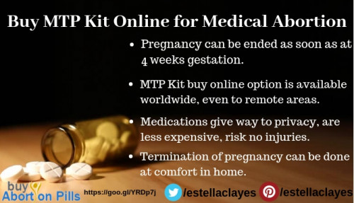 Get mtp kit in low cost from online store. It’s useful for early pregnancy with safe abortion pills.
https://goo.gl/YRDp7j