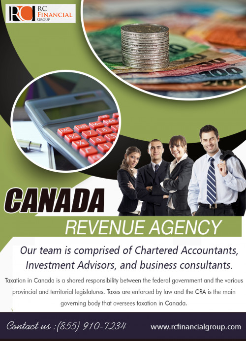 Canada revenue agency for administering tax laws AT https://rcfinancialgroup.com/canada-revenue-agency/
Find us on Google Map : https://goo.gl/maps/LHXAG1xRSU92
An accountant is considered to be a practitioner of accounting or accountancy. Accounting is what helps managers, tax authorities and investors to know about the financial information of a person or a company. A Tax accountant is one who specializes in tax accounting, and they are considered to be smart people who can help you with the various taxes that you may have to end up paying. A CRA Personal Tax Audit is the government’s way of double checking the tax filings made by Canada revenue agency to make sure the taxes were reported accurately and honestly.
Social :
https://www.instagram.com/rcfinancialgroup/
http://moovlink.com/?c=B1JXW1Q6YWUxMTIxMzk
https://snapguide.com/mississauga-accountant/

ADDRESS - 1290 Eglinton Ave E, Mississauga, ON L4W 1K8
PHONE:  +1 855-910-7234
Email: info@rcfinancialgroup.com
