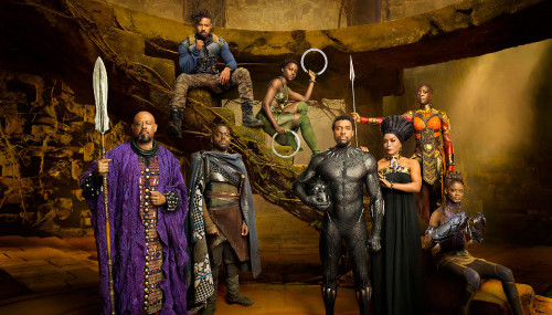 Marvel Studios' BLACK PANTHERForest Whitaker as Zuri, Daniel Kaluuya as W'Kabi, Michael B. Jordan as