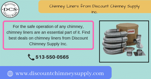 Avail amazing discounts on chimney liners and branded items from Discount Chimney Supply Inc. with quality ensured installation of the chimney at your place today. For quick installation and professional service call on 513-550-0565. To know more visit: http://www.discountchimneysupply.com/chimney_liners.html