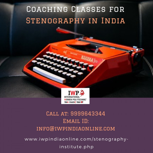 At IWP, you will learn court reporting, closed captioning, cyber conferencing, and more with the skills you need for a successful career. If you want to be a professional stenographer & you need to get educated from the best Coaching Classes for Stenography in India then, Contact International Women Polytechnic. Visit us today!

https://www.iwpindiaonline.com/stenography-institute.php