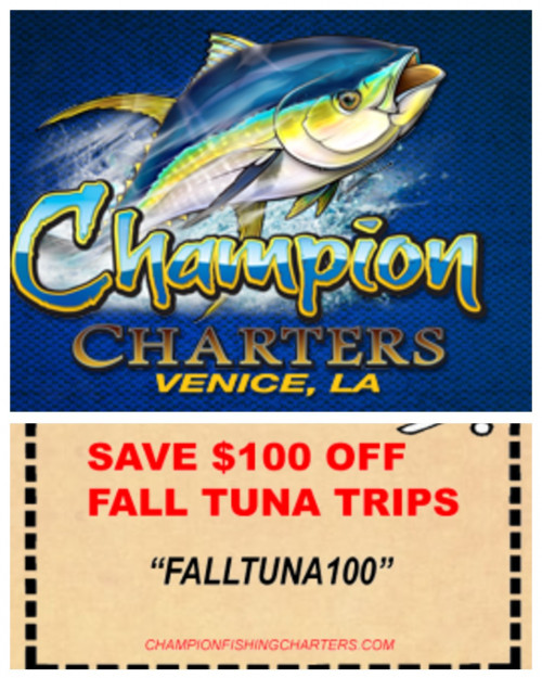 Get flat $100 off on your first fishing trip– use code: “FALLTUNA100” for new bookings. To  Experience the  thrilling tuna fishing trip, visit our website https://championfishingcharters.com/