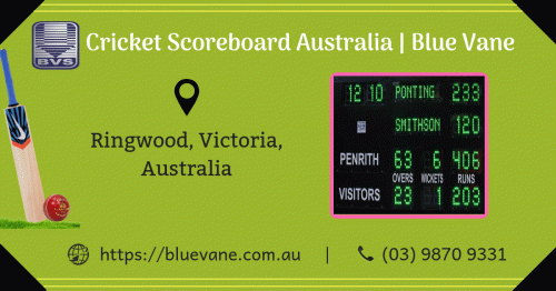 Blue Vane is a best seller of Cricket Scoreboard Australia. These scoreboards sourced with brightness and ultra-wide viewing angle that can be read under any light conditions. Buy now from most famous and large business which contains a large collection of outdoor scoreboard products and also provides installation service. For all inquiries call on us (03) 9870 9331. Visit: https://bluevane.com.au