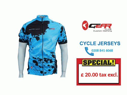 Best quality cycle jerseys offering by Gear Club Ltd in the UK. Try our cycle tops, custom cycle gilet, custom cycle wind jackets and more for you and your teammates, and you’re guaranteed to have a clean, unified appearance for your cycling team. Shop online! Low cost guaranteed!  See more at http://www.gearclub.co.uk/en/ or call on 0208 841 6068.
