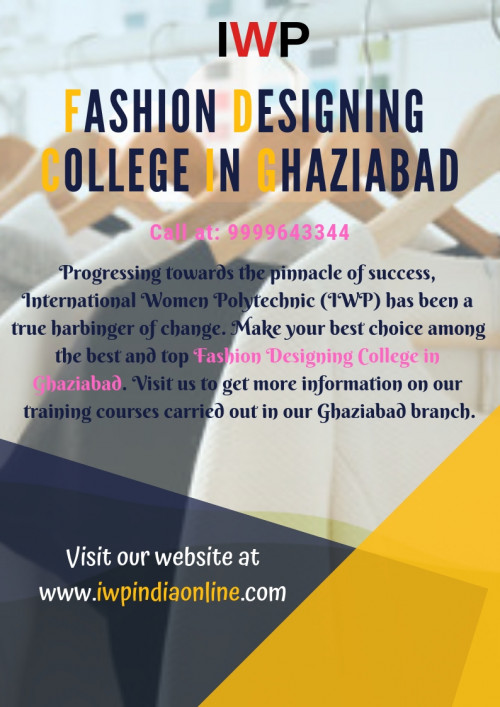 If you have a creative drive and a keen interest in the latest trends and style then fashion designing is the right choice for you. IWP is one among the best Fashion Designing College in Ghaziabad catering to the growing career needs of the students making them fir for the corporate world. To know more about us reach us at www.iwpindiaonline.com.

https://www.iwpindiaonline.com/location/ghaziabad/fashion-designing-institute/