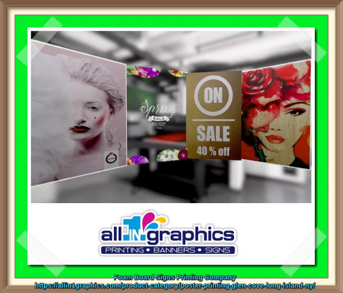 We print foam boards posters for events, construction sites, political banners, etc. Contacts us today to order your print.
https://allin1graphics.com/product-category/poster-printing-glen-cove-long-island-ny/