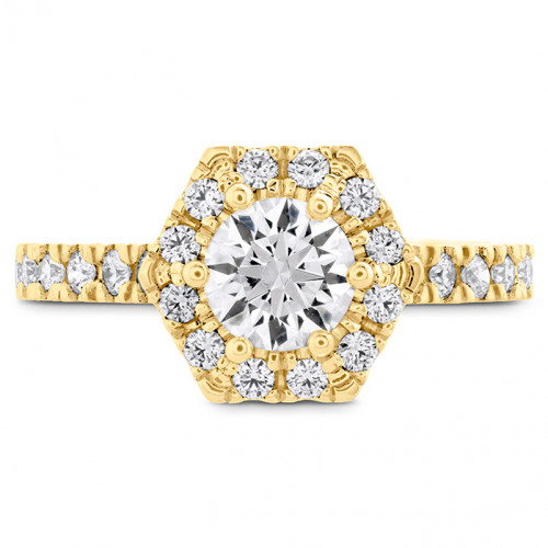 HOF Hexagonal Engagement Ring - Diamond Band $4,300.00 Metal.18K Rose Gold 18K White Gold 18K Yellow Gold.Platinum 18K Rose Gold.