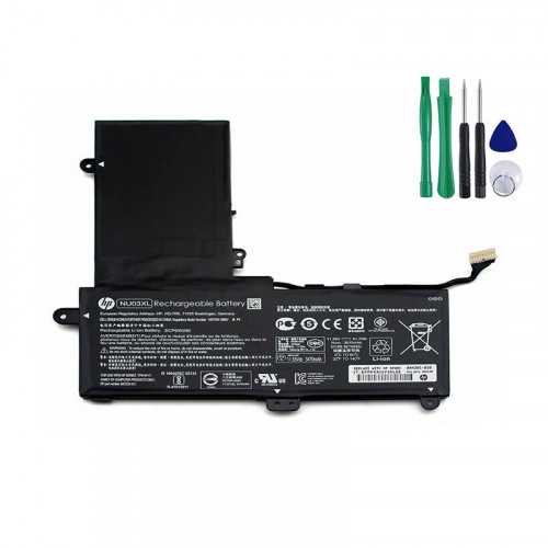 Original 41.7Wh HP Pavilion x360 Convertible 11-u016la Akku
 https://www.3cparts.de/original-417wh-hp-pavilion-x360-convertible-11u016la-akku-p-49854.html 
Produktinfo
Akkutechnologie: Li-ion
Ausgangsspannung (Volt): 11,55 Volt
Kapazität: 3615 mAh / 41,7 Wh / 3-Zellen
Farbe: Schwarz
Artikelzustand: Neu,100% Original
Garantie: 6 Monate / 30-Tage Rückgabe
Liste der Pakete:
1 x Akku HP (mit Werkzeugen)
Kompatibles Modell:
844201-855 HP, 844201-850 HP, 843536-541 HP, HSTNN-UB6V HP, NU03XL HP, NU03041XL-PR HP, TPN-W117 HP,