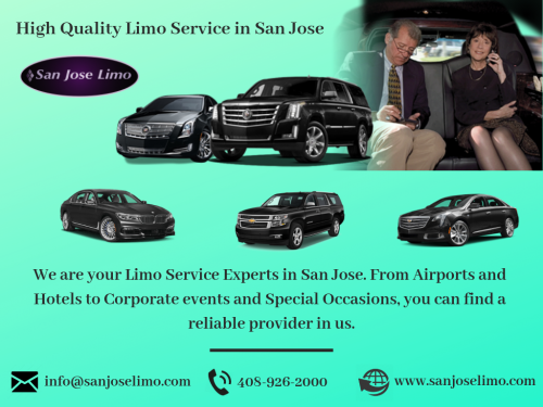 We are your Limo Service Experts in San Jose. From Airports and Hotels to Corporate events and Special Occasions. For more information you can visit: https://www.sanjoselimo.com/