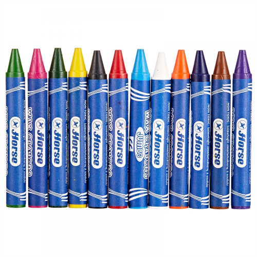 Horse Jumbo 12 Shades Wax Crayon 2