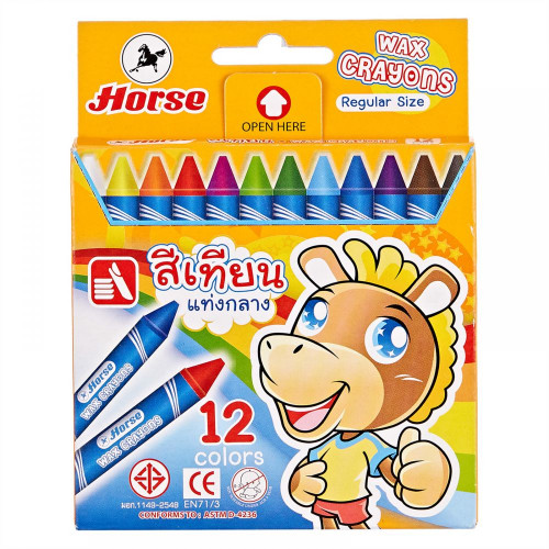 Horse Regular 12 Shades Wax Crayon