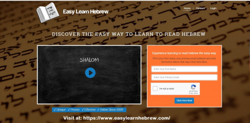 The Easy Learn Hebrew program is based on the original Hebrew teaching methods developed by Rabbi Lampert, that have enjoyed outstanding success in the classroom environment for over 50 years.
Visit https://www.easylearnhebrew.com/sp/hebrew-pronunciation.php

Contact:- 
28 Bridge Road. North Ryde. NSW. Australia
info@easylearnhebrew.com
Phone - +61 (0) 424 266 480