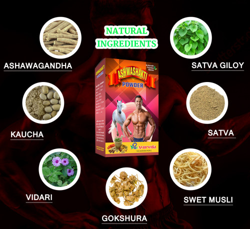 Medicinal Properties Of Ingredients Used In This Product: Ashwagandha, Kaucha, Vidari, Gokshura, Sweet Musli, Satva and Giloy satva.