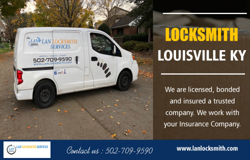 Save money and time with cheap Locksmith services at https://lanlocksmith.com/emergency-locksmith/
Car keys made pros, in technical sense, are people who work with locks, the usual understanding is that Locksmith break locks and assist people to find ways to enter spaces that are locked and the key has been misplaced however locksmiths don't just break locks, in our times they have extended their services to a wide range of activities starting with making bolts, repairing old and ancient locks, assisting people who are entitled to specific properties to break old open locks where the key is either worn out or misplaced and a host of other services.
My Social :
http://www.facecool.com/profile/locksmithservicesLouisvilleK
http://www.23hq.com/lockedkeysincar/
http://www.mobypicture.com/user/LANLocksmith/
http://www.pearltrees.com/lockedkeysincars

L A N Locksmith Services

Address: 2208 Frankfort Ave Louisville, Kentucky 40206
Phone : 502-650-1747
Business Hours: All Days Open 24 Hours

Deals In....
Auto Locksmith Louisville KY
Car Locksmith Louisville KY
Emergency Locksmith Louisville KY
Louisville Locksmith KY
Nearest Locksmith Service Cost KY