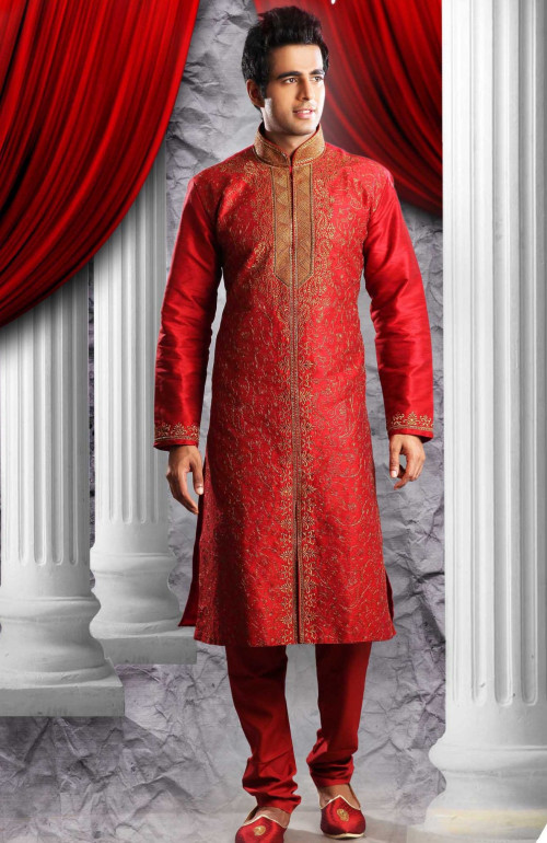 Maroon Kurta Pajama should be worn for special functions like wedding or festivals events. It is made from Art Dupion Silk. http://bit.ly/2SSwBbp