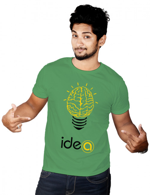 MEN GREEN T SHIRT BRAIN FUSED 1