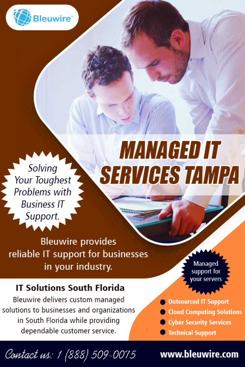 Get Managed Services from managed services south florida at https://bleuwire.com/managed-services-in-south-florida/

An experienced managed services south florida who deliver expert insight in consonance with the clients’ business model and strategies, to fortify their decision-making. We blend technological expertise and industry best practices to help clients garner the optimum benefits of IT. We ensure unbiased, apt, and the most relevant IT guidance to maximize your ROI.

Social : 
https://soundcloud.com/bleuwireitservices/
https://sites.google.com/view/bleuwire/home
https://www.youtube.com/channel/UCDxk0ANoWjMGRtzTu-L9qpw

IT Solutions Miami

10990 NW 138th St, STE 10
Hialeah, FL 33018
Phone : +1 (888) 509-0075
Email: info@bleuwire.com
Working Hours : Monday to Friday : 8:00 AM to 6:00 PM