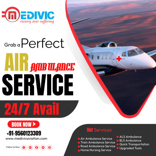 Medivic Aviation Air Ambulance Service in Raipur provides a well-experienced medical team and all medical equipment and ensures that patient transportation takes place in a very safe manner. So contact us today and book our services. 
More@ https://bit.ly/2M2nWnG