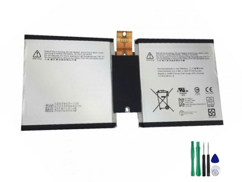 Batería Microsoft Surface 3 1645 G3HTA007H G3HTA003H 004H 27.5Wh
 https://www.es-adaptador.com/bater%C3%ADa-microsoft-surface-3-1645-g3hta007h-g3hta003h-004h-275wh-p-76119.html 
Info producto
Tipo: Li-ion
Voltaje (Volt): 3.78 Volt
Capacidad: 27.5Wh/ 7270mAh
Color: Negro
Condición: Nuevo
Garantía: 6 meses de garantía y 30 días de devolución de dinero
Paquete incluido:
1 x Batería Microsoft(con herramientas)
Modelo Compatible:
G3HTA007H G3HTA003H 004H