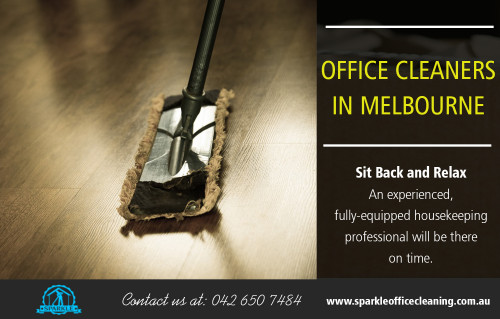 Reasons to Hire Professional Office Cleaners In Melbourne AT http://www.sparkleofficecleaning.com.au/office-cleaners-melbourne/
Find us on Google Map : https://goo.gl/maps/H3KDSCkwson

This increase in the visibility and availability of office cleaning staff tends to raise the overall awareness of the process, highlighting its importance and demonstrating the commitment to high standards. As a result, building occupants tend to show more respect towards Office Cleaners In Melbourne when they see them working hard to keep the building clean, staff and visitors often take so greater care as a result.
Social :
http://sparkleofficecleaning.strikingly.com/
https://plus.google.com/b/116312067385876201513/116312067385876201513
https://www.youtube.com/channel/UCPCCFd58yoWY6uhHrOSe_nQ

Add : French St, Victoria, Australia Victoria 3074
Phone: 042.650.7484
Email: melbournesparkle@gmail.com