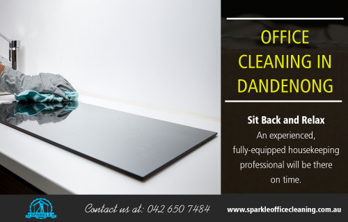 Professional Office Cleaning In Dandenong to Keep Your Office Clean and Secure At http://www.sparkleofficecleaning.com.au/office-cleaning-dandenong/
Find us on Google Map : https://goo.gl/maps/H3KDSCkwson

As you are probably already aware, office cleaning is a difficult task that requires specialized knowledge, skill to achieve the desired results. Most medium to large sized companies will hire a professional Office Cleaning In Dandenong to provide cleaning activities on a scheduled routine. The traditional office cleaning companies can provide efficient and reliable services at a reasonable price point. They are also capable of maintaining standards of performance and cleanliness to meet your requirements.
Social :
https://twitter.com/Clubcleaning
https://remote.com/sparkleofficecleaningcleaning
http://vacatecleaningservicesmelbourne.brandyourself.com

Add : French St, Victoria, Australia Victoria 3074
Phone: 042.650.7484
Email: melbournesparkle@gmail.com