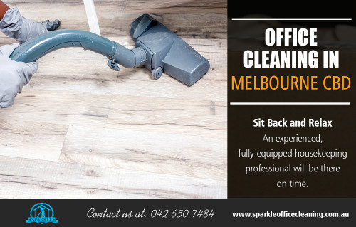 Office Cleaning In Melbourne CBD for Improving Office Morale AT http://www.sparkleofficecleaning.com.au/office-cleaning-melbourne-cbd/
Find us on Google Map : https://goo.gl/maps/H3KDSCkwson

We were offering a wide range of Office Cleaning In Melbourne CBD and equipment as well as other products and solutions for the global industrial marketplace. Higher levels of interaction will often occur between the office cleaners and office staff, with spills and problems frequently reported immediately, so issues can be addressed quickly and efficiently to avoid costly-damage to the office environment. Furthermore, it also leads to greater mutual understanding, resulting in enhanced communication and fewer complaints.
Social :
https://twitter.com/Clubcleaning
https://remote.com/sparkleofficecleaningcleaning
http://vacatecleaningservicesmelbourne.brandyourself.com/

Add : French St, Victoria, Australia Victoria 3074
Phone: 042.650.7484
Email: melbournesparkle@gmail.com