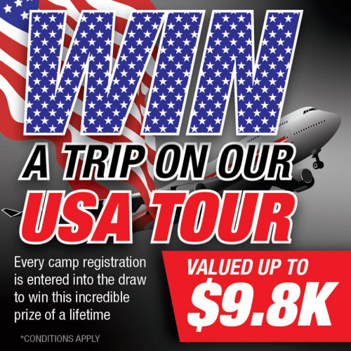 Go into the draw to win this all-inclusive place on our USA Basketball Tour. Package includes all flights, accommodation, NBA and college games, Disneyland and a whole lot more!

https://tsbasketball.com/