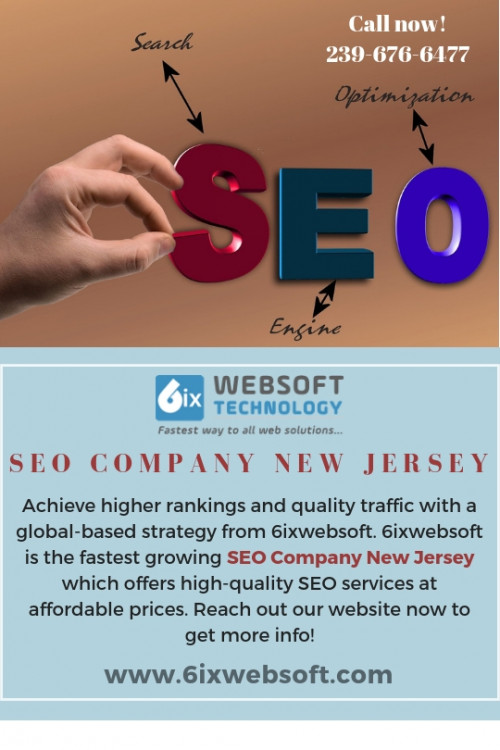 6ixwebsoft is one of the top SEO Company New Jersey with a long & illustrious history of stellar success. We help our clients become industry leaders and then retain that status for years to come! Contact us today to know more information about us. 

https://6ixwebsoft.com/new-jersey/best-seo-company-new-jersey/