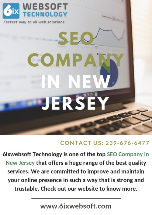 6ixwebsoft Technology is the best SEO Company in New Jersey, that offers effective SEO Services for promoting business & website through search engines. Visit our website to know more about our services. 

https://6ixwebsoft.com/new-jersey/best-seo-company-new-jersey/