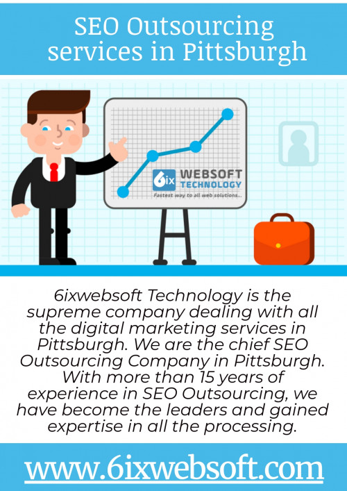 Are you looking for SEO Services in Pittsburgh? Connect with 6ixwebsoft, a well known name in providing SEO Outsourcing services in Pittsburgh, USA. Visit the website to know more!
https://6ixwebsoft.com/pittsburgh/seo-outsourcing-services/